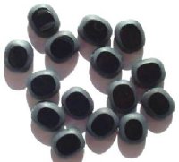 10 14mm Flat Cut Oval Window Bead Opaque Black